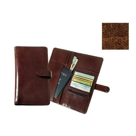 RAIKA Raika VI 117 COGNAC Deluxe Travel Wallet with Snap Closure - Cognac VI 117 COGNAC